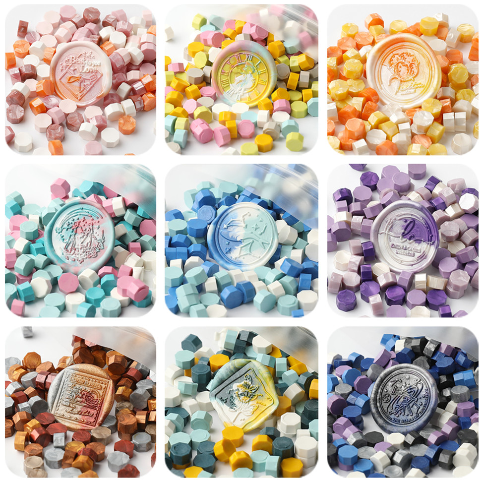 200pcs/bag Octagon Mixed Color - đánh giá và giá Wax Seal Stamp Set